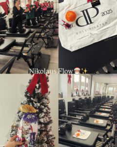 Collage an Fotos aus dem Pialtes Studio mit dem Titel Nikolaus Flow