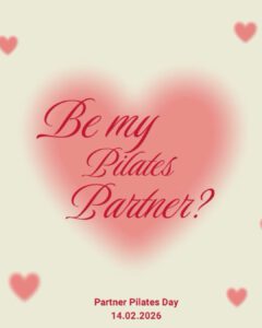 Herz mit der Aufschrift Be my Pilates Partner?